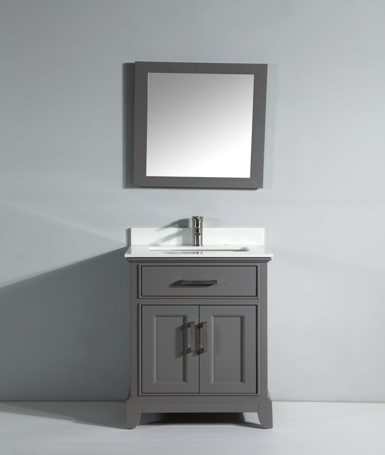 Vanity Art 30 in. Single Sink Vanity & Mirror - Grey, VA1030G