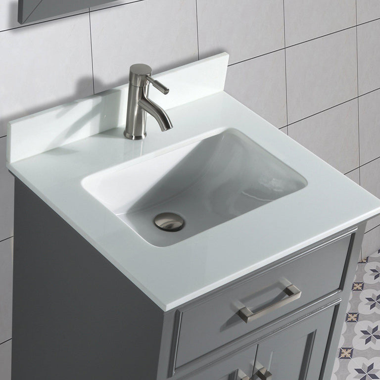 Vanity Art 30 in. Single Sink Vanity & Mirror - Grey, VA1030G