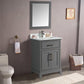 Vanity Art 30 in. Single Sink Vanity & Mirror - Grey, VA1030G