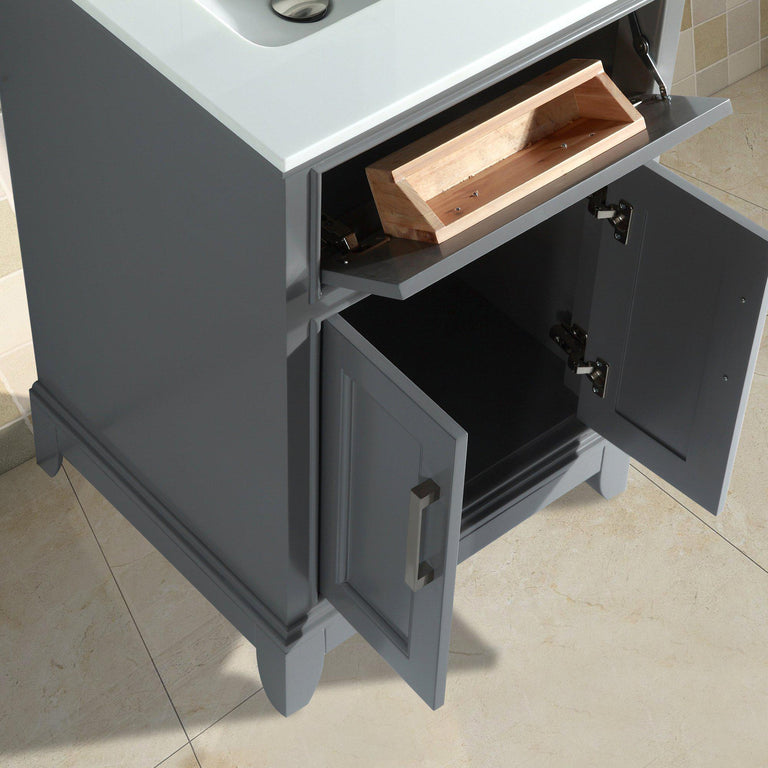 Vanity Art 30 in. Single Sink Vanity & Mirror - Grey, VA1030G