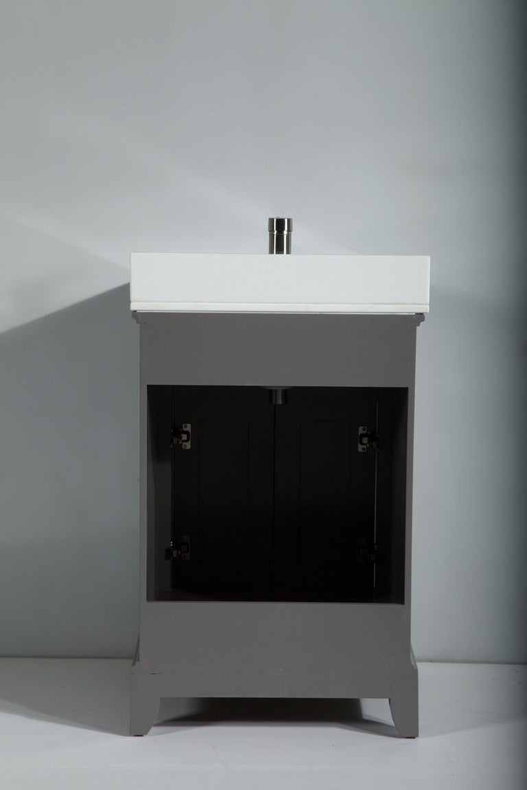 Vanity Art 30 in. Single Sink Vanity & Mirror - Grey, VA1030G