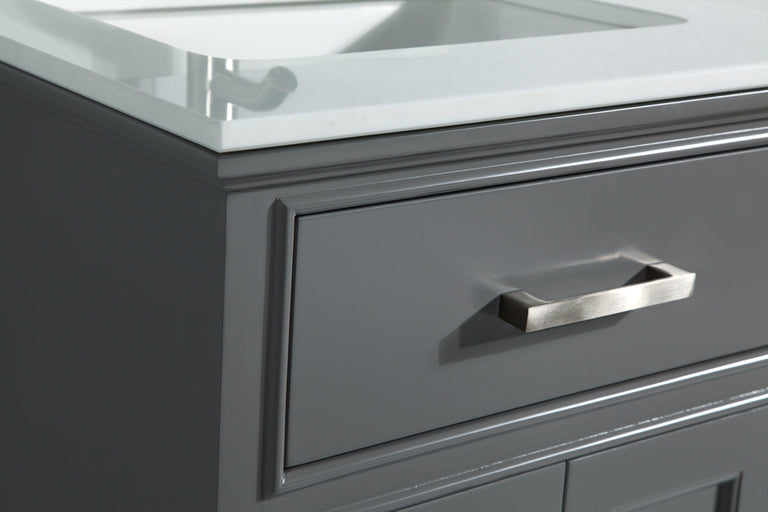 Vanity Art 30 in. Single Sink Vanity & Mirror - Grey, VA1030G