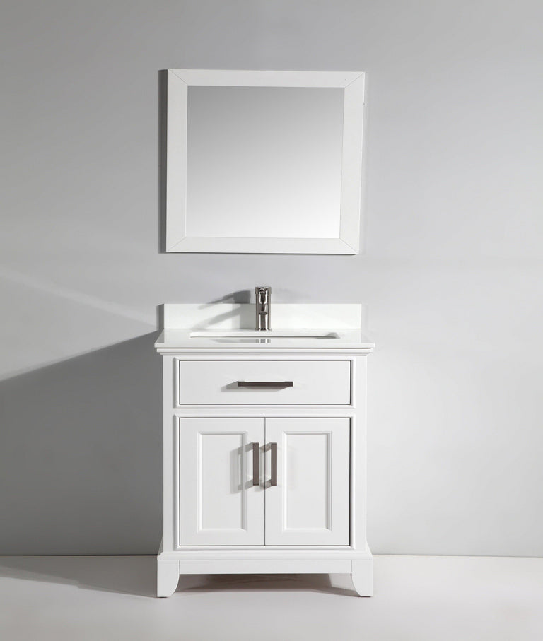 Vanity Art 30 in. Single Sink Vanity & Mirror - White, VA1030W