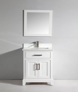 Vanity Art 30 in. Single Sink Vanity & Mirror - White, VA1030W