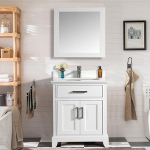 Vanity Art 30 in. Single Sink Vanity & Mirror - White, VA1030W