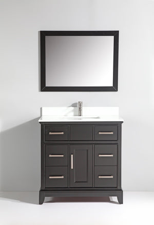 Vanity Art 36 in. Single Sink Vanity & Mirror - Espresso, VA1036E