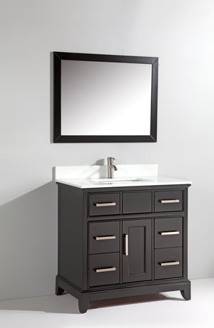 Vanity Art 36 in. Single Sink Vanity & Mirror - Espresso, VA1036E