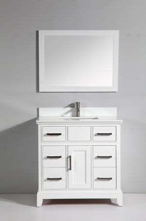 Vanity Art 36 in. Single Sink Vanity & Mirror - White, VA1036W