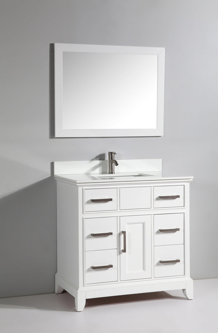 Vanity Art 36 in. Single Sink Vanity & Mirror - White, VA1036W