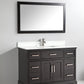Genoa 48 in. W x 22 in. D x 36 in. H Vanity in Espresso with Single Basin Vanity Top in White Phoenix Stone and Mirror