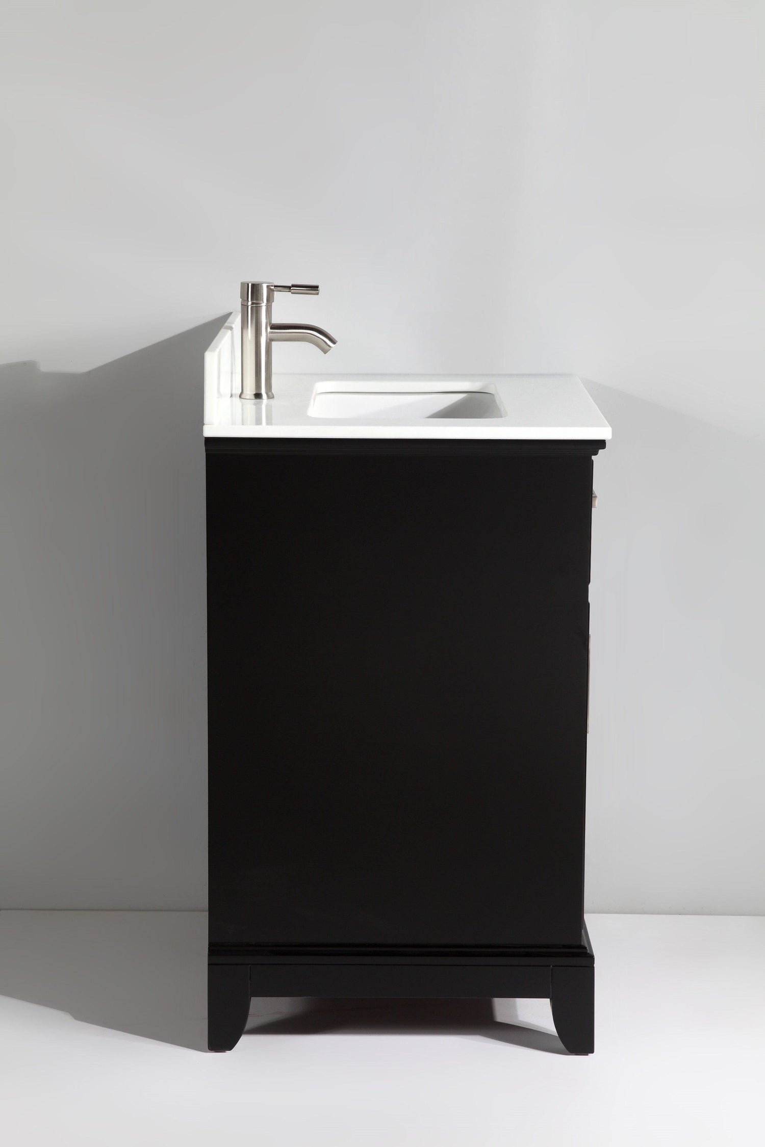 Genoa 48 in. W x 22 in. D x 36 in. H Vanity in Espresso with Single Basin Vanity Top in White Phoenix Stone and Mirror