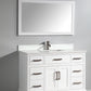 Genoa 48 in. W x 22 in. D x 36 in. H Vanity in White with Single Basin Vanity Top in White Phoenix Stone and Mirror
