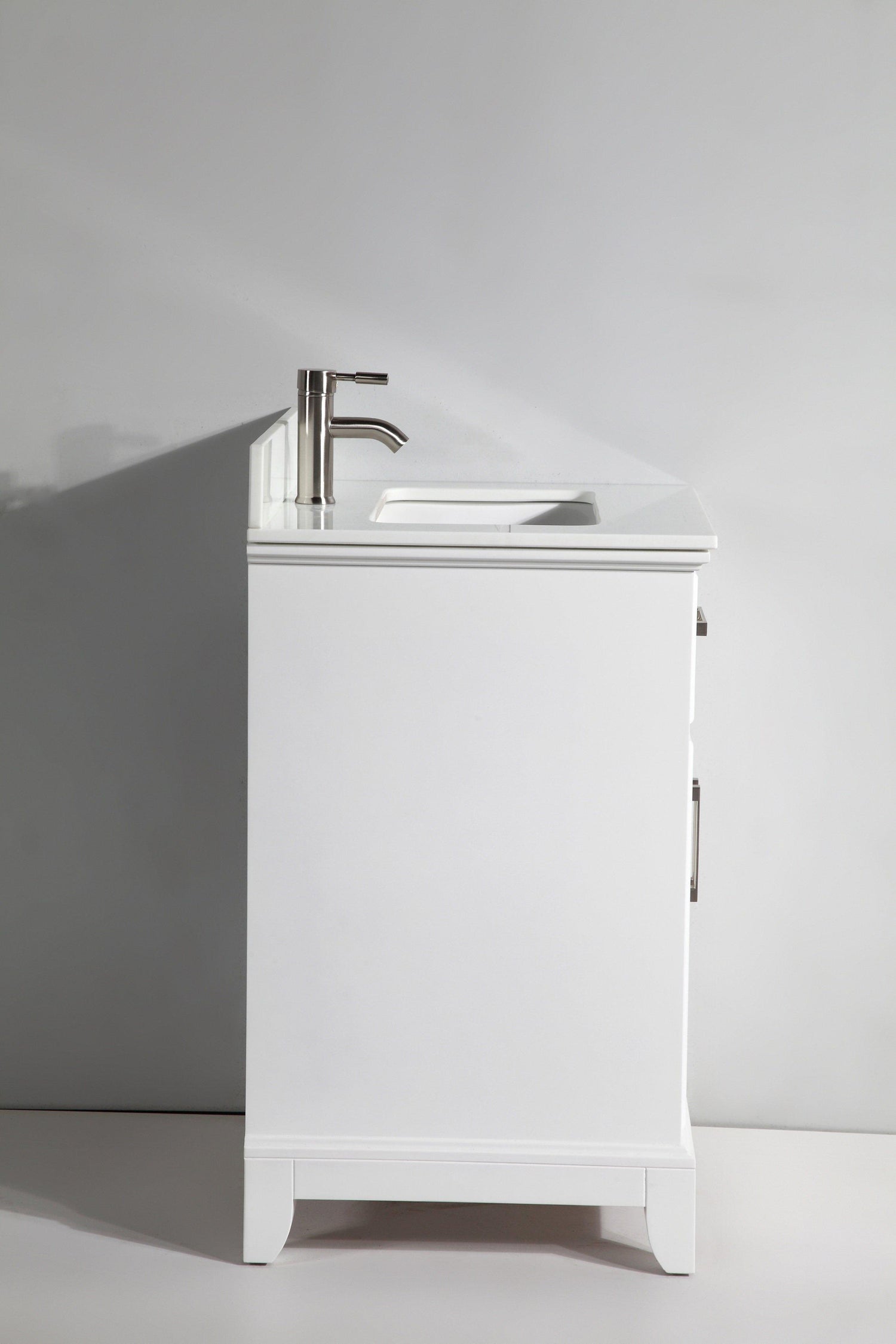Genoa 48 in. W x 22 in. D x 36 in. H Vanity in White with Single Basin Vanity Top in White Phoenix Stone and Mirror