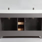 Genoa 60 in. W x 22 in. D x 36 in. H Bath Vanity in Grey with Vanity Top in White with White Basin and Mirror