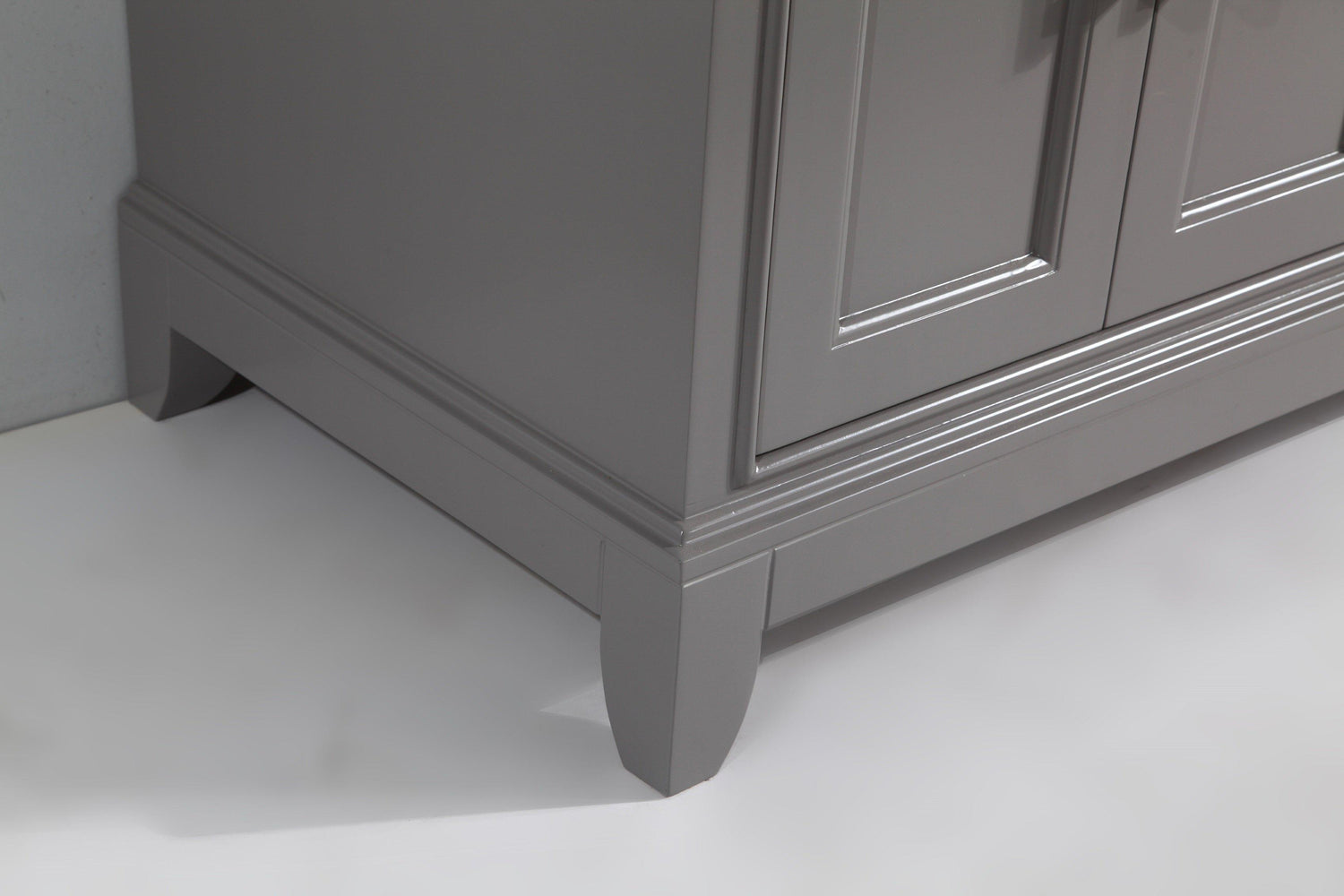 Genoa 60 in. W x 22 in. D x 36 in. H Bath Vanity in Grey with Vanity Top in White with White Basin and Mirror