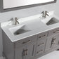 Genoa 60 in. W x 22 in. D x 36 in. H Bath Vanity in Grey with Vanity Top in White with White Basin and Mirror