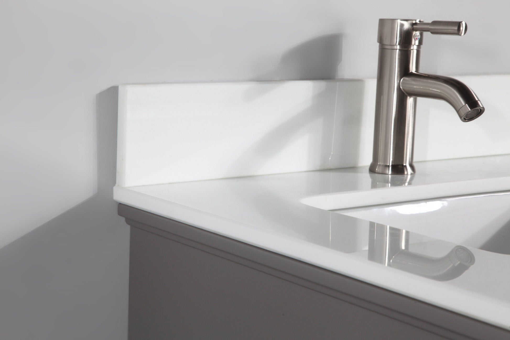 Genoa 60 in. W x 22 in. D x 36 in. H Bath Vanity in Grey with Vanity Top in White with White Basin and Mirror
