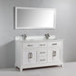 Genoa 60 in. W x 22 in. D x 36 in. H Bath Vanity in White with Vanity Top in White with White Basin and Mirror