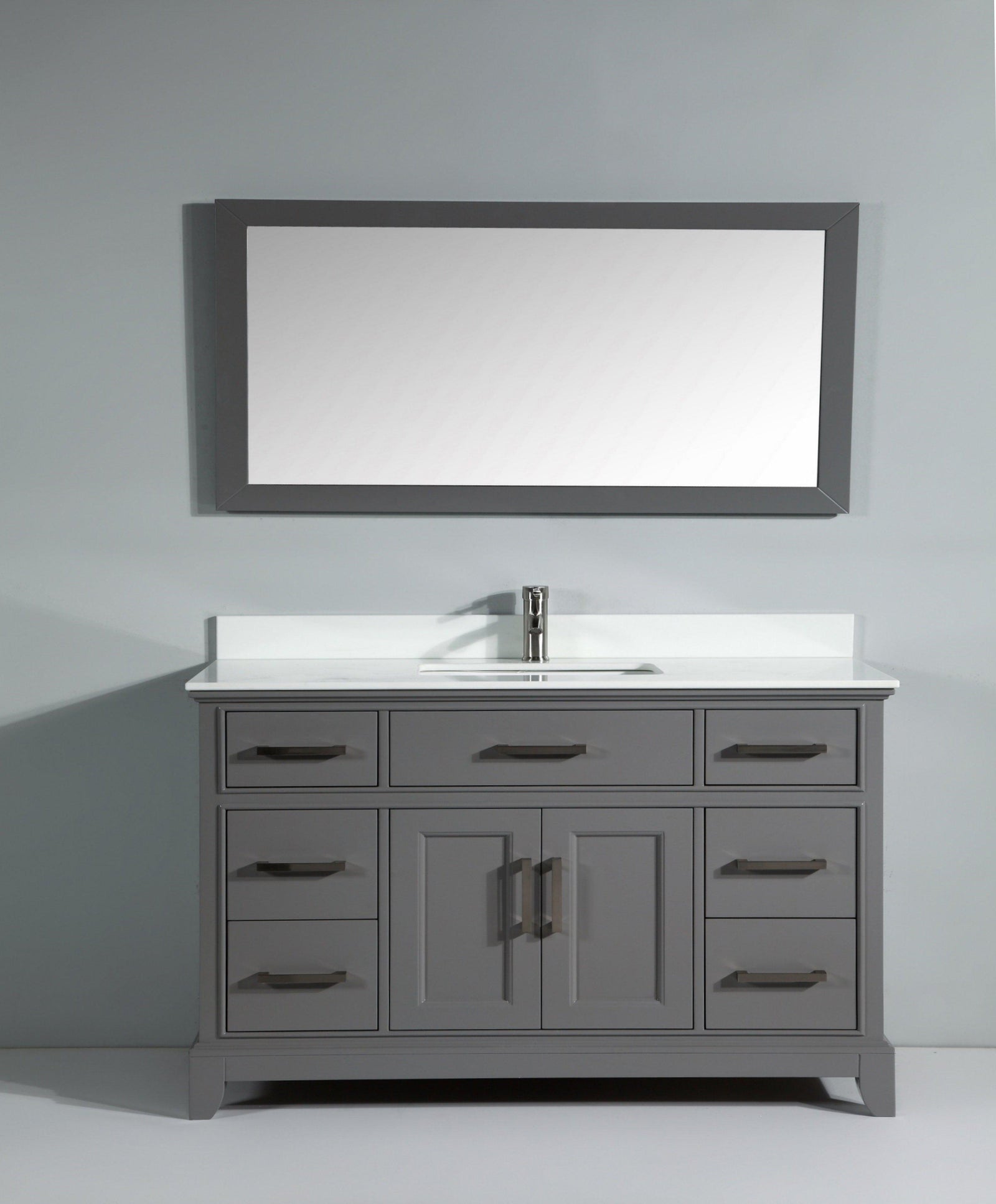 Vanity Art 60 in. Sink Vanity & Mirror - Gray, VA1060G – Premium Home ...