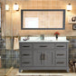 Vanity Art Vanity Set With White Stone Top, Gray, Standard Mirror, 60"