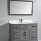 Vanity Art Vanity Set With White Stone Top, Gray, Standard Mirror, 60"