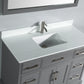 Vanity Art Vanity Set With White Stone Top, Gray, Standard Mirror, 60"