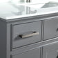 Vanity Art Vanity Set With White Stone Top, Gray, Standard Mirror, 60"