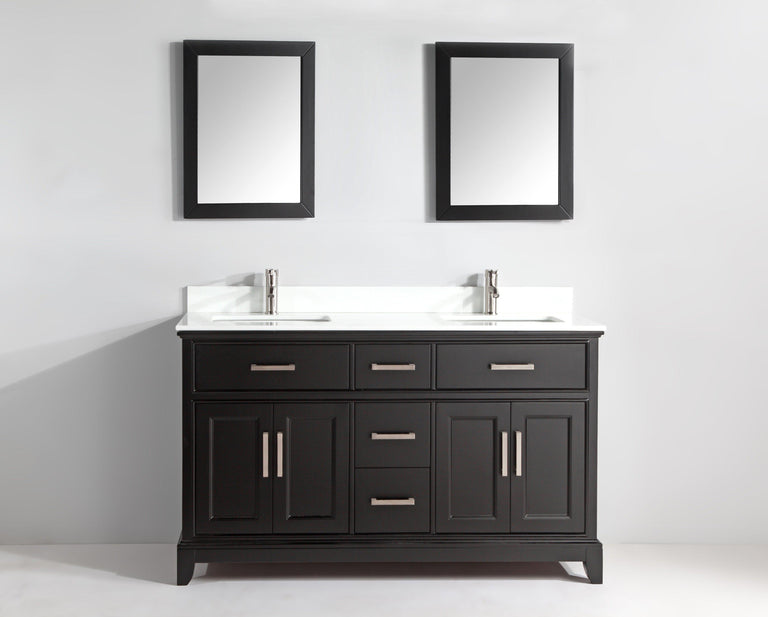 Vanity Art 72 in. Double Sink Vanity & Mirror - Espresso, VA1072DE