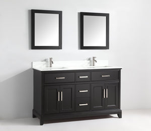 Vanity Art 72 in. Double Sink Vanity & Mirror - Espresso, VA1072DE