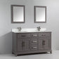 Vanity Art 72 in. Double Sink Vanity & Mirror - Grey, VA1072DG
