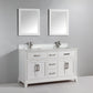 Vanity Art 72 in. Double Sink Vanity & Mirror - White, VA1072DW