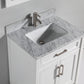 Vanity Art 24 in. Single Sink Vanity in Carrara Marble & Mirror - White, VA2024-W