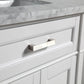 Vanity Art 24 in. Single Sink Vanity in Carrara Marble & Mirror - White, VA2024-W