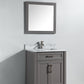 Vanity Art 30 in. Single Sink Vanity in Carrara Marble & Mirror - Grey, VA2030-G
