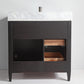 Vanity Art 36 in. Single Sink Vanity in Carrara Marble & Mirror - Espresso, VA2036-E