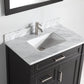 Vanity Art 36 in. Single Sink Vanity in Carrara Marble & Mirror - Espresso, VA2036-E