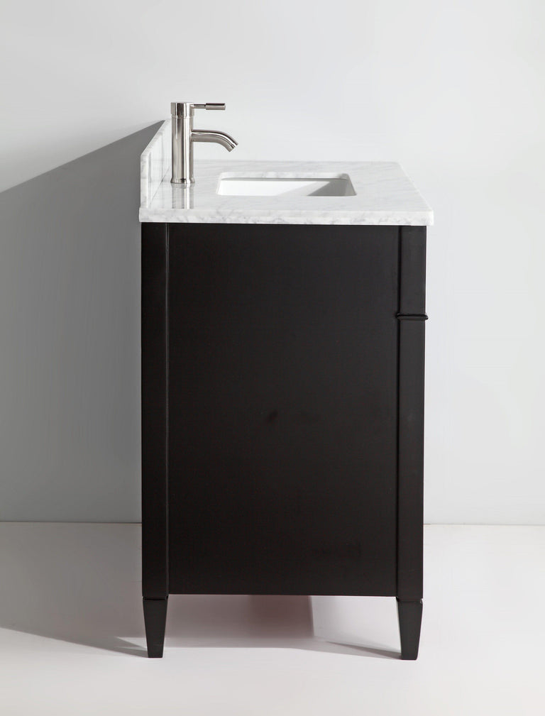 Vanity Art 36 in. Single Sink Vanity in Carrara Marble & Mirror - Espresso, VA2036-E