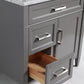 Vanity Art 36 in. Single Sink Vanity in Carrara Marble & Mirror - Grey, VA2036-G