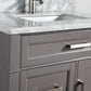 Vanity Art 36 in. Single Sink Vanity in Carrara Marble & Mirror - Grey, VA2036-G
