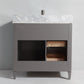 Vanity Art 36 in. Single Sink Vanity in Carrara Marble & Mirror - Grey, VA2036-G