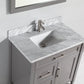 Vanity Art 36 in. Single Sink Vanity in Carrara Marble & Mirror - Grey, VA2036-G