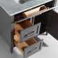 Vanity Art 36 in. Single Sink Vanity in Carrara Marble & Mirror - Grey, VA2036-G