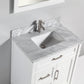 Vanity Art 36 in. Single Sink Vanity in Carrara Marble & Mirror - White, VA2036-W
