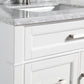 Vanity Art 36 in. Single Sink Vanity in Carrara Marble & Mirror - White, VA2036-W
