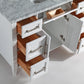 Vanity Art 48 in. Single Sink Vanity in Carrara Marble & Mirror - White, VA2048-W