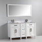 Vanity Art 60 in. Double Sink Vanity in Carrara Marble & Mirror - White, VA2060DW