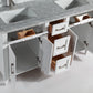 Vanity Art 60 in. Double Sink Vanity in Carrara Marble & Mirror - White, VA2060DW