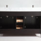 Vanity Art 60 in. Double Sink Vanity in Carrara Marble & Mirror - Espresso, VA2060DE