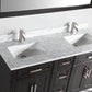 Vanity Art 60 in. Double Sink Vanity in Carrara Marble & Mirror - Espresso, VA2060DE