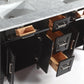 Vanity Art 60 in. Double Sink Vanity in Carrara Marble & Mirror - Espresso, VA2060DE